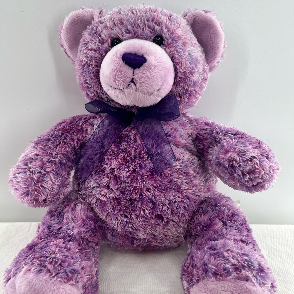 Build A Bear Shades of Lavender and Pink with Purple Bow Stuffed Bear